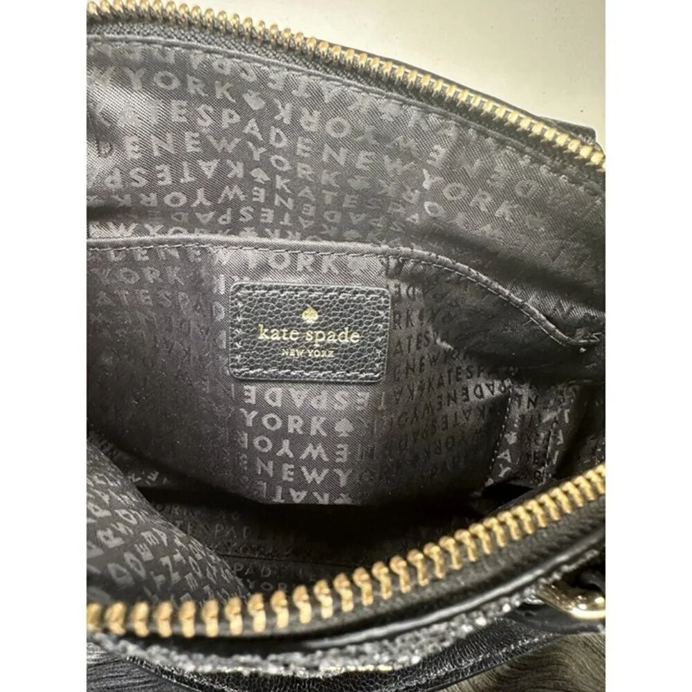 Kate Spade Laurel Way Mini Reiley Black Glitter Crossbody Purse Handbag